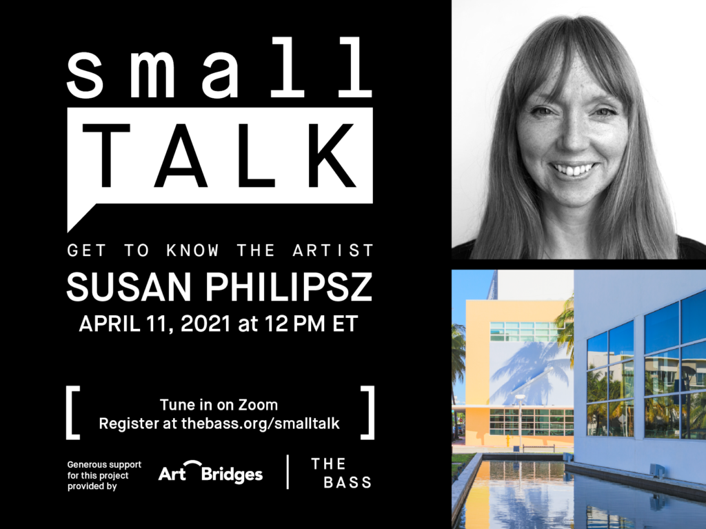 black and white small talk branding with artist susan philipsz