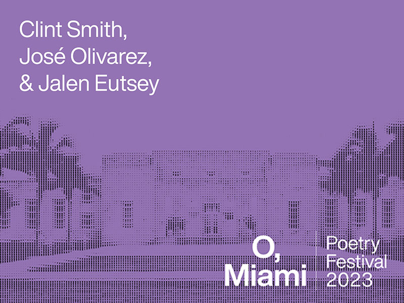 O Miami Presents Clint Smith, José Olivarez, Jalen Eutsey on April 7, 2023 at 7 pm at The Bass. New York Times #1 best-selling author Clint Smith reads from his new collection alongside award-winning poet José Olivarez. Also featuring Miami-born poet Jalen Eutsey.