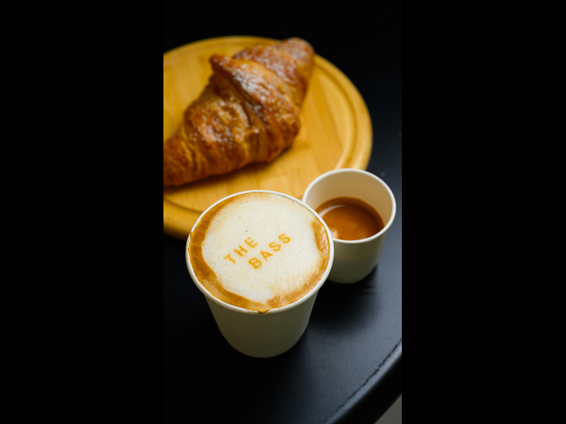 Croissants and coffee served by The cafe at The Bass by Unique Catering